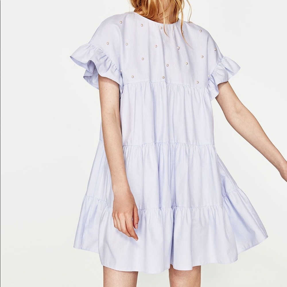 Zara ruffle dress with pearls